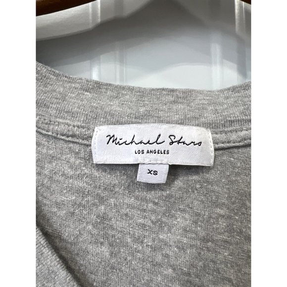Michael Stars V-Neck T-Shirt Women XS Gray Cotton Summer Relaxed Fit Comfy Basic - Picture 3 of 7